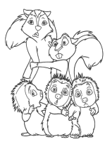 A coloring page of open season
